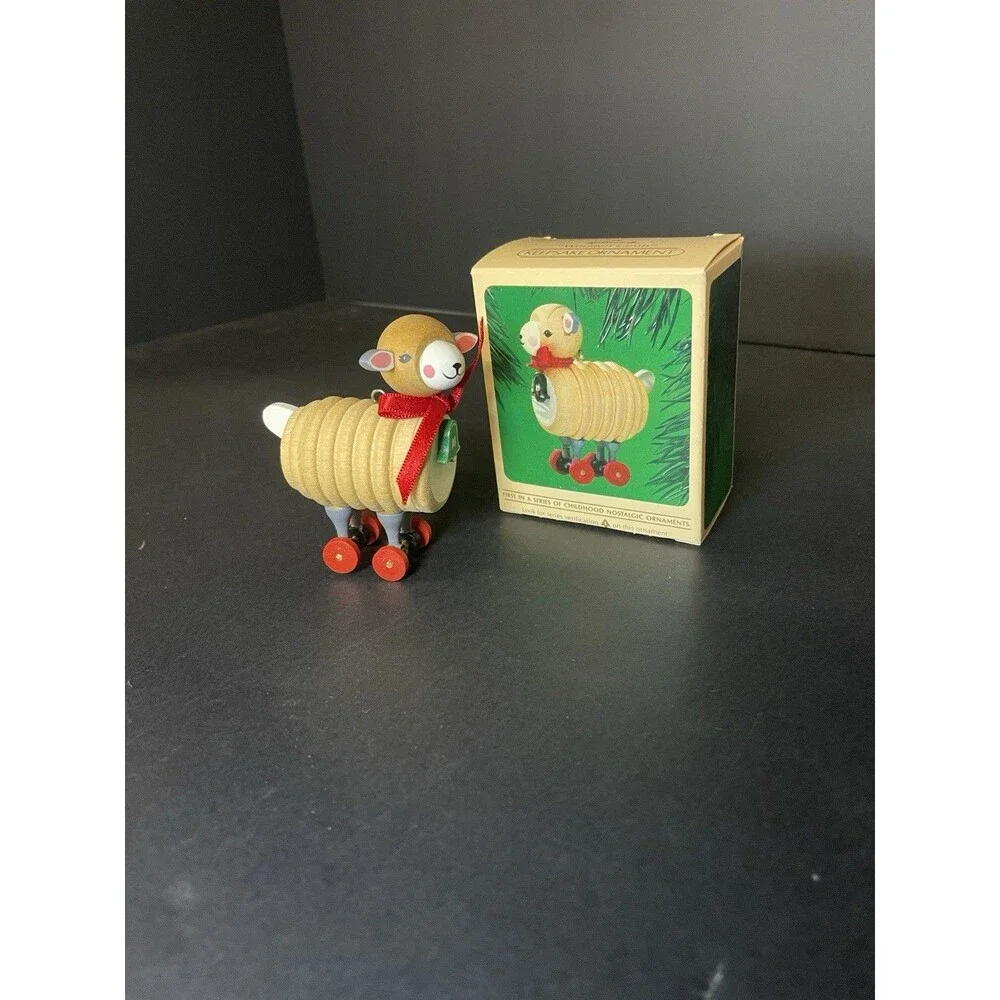 Hallmark Wooden Lamb 1984 Childhood Nostalgic Series
